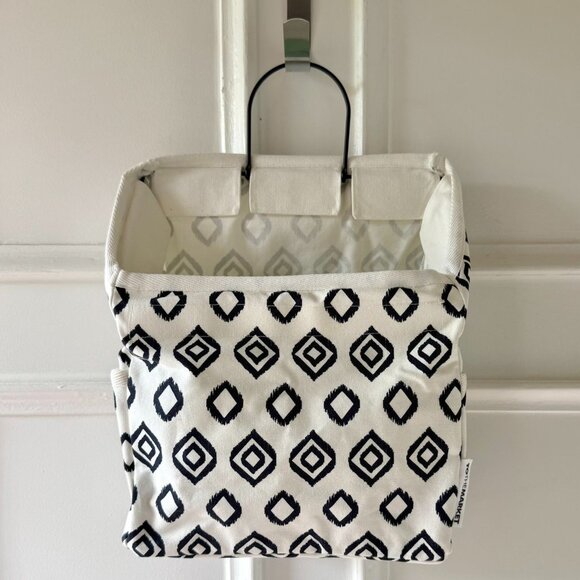 To The Market Hanging Wall Storage Organizer Bag Diamond Print Organic Cotton - Picture 2 of 9